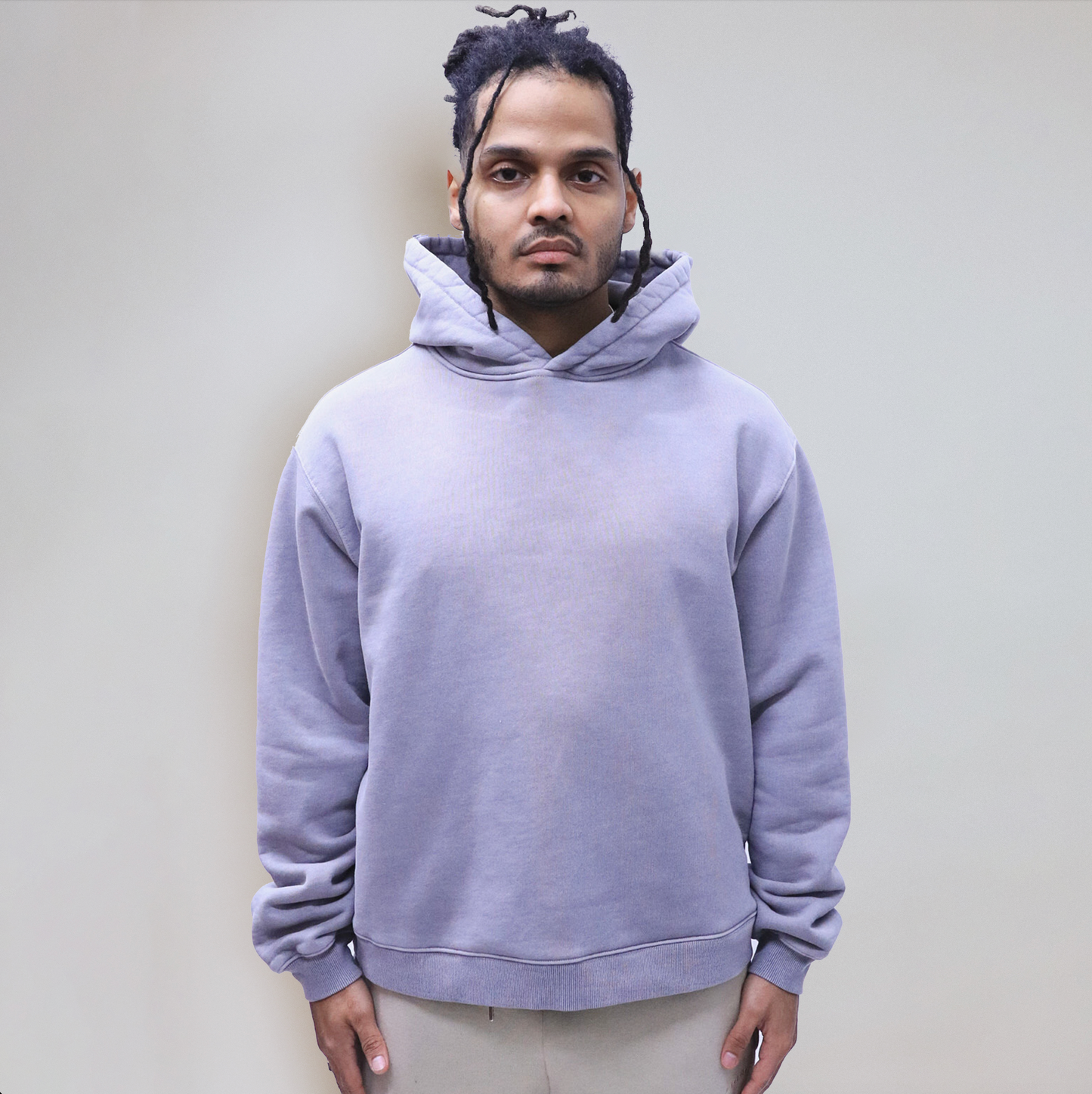 Signature Cropped Side Pocket Hoody – Vintage Washed Light Gray
