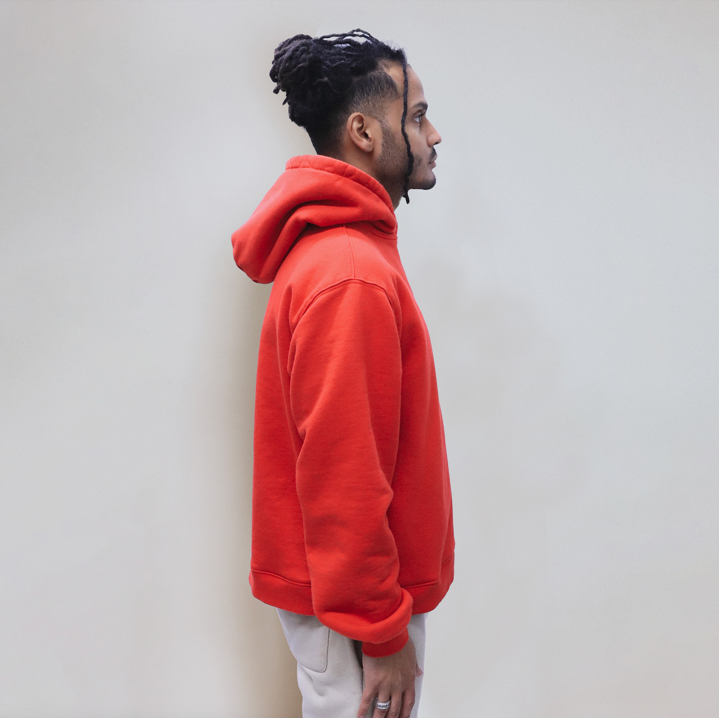 Signature Cropped Side Pocket Hoody – Red Pigment