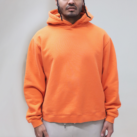 Signature Cropped Side Pocket Hoody – Orange Pigment